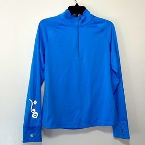 Athleta blue 1/2 zip pullover size Large